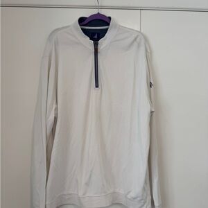 johnnie-O Men’s XXL Quarter Zip Pullover | White | Crosby Club | Polished Style